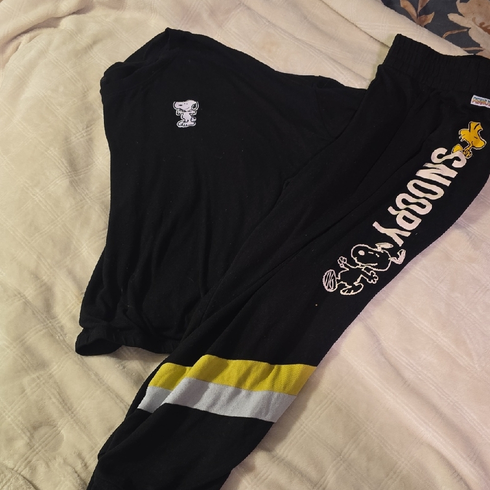 Snoopy Black Pajama Joggers